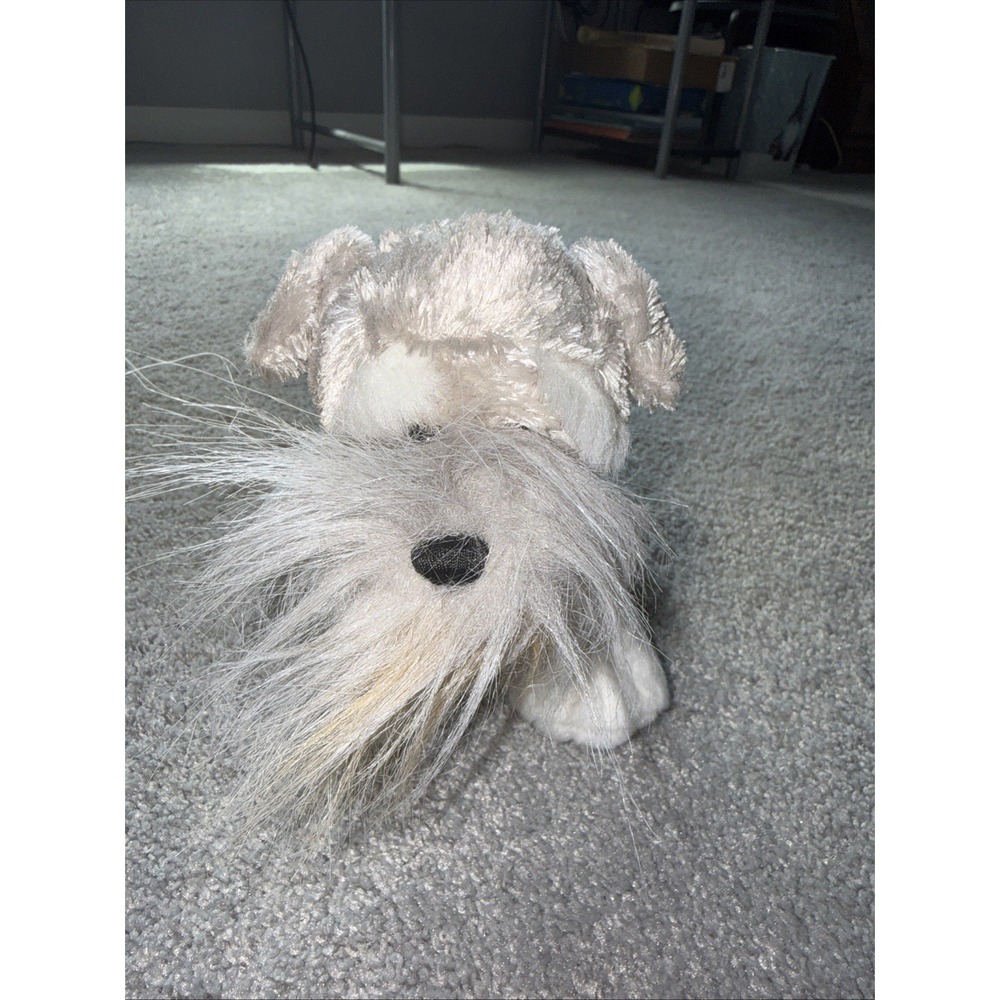 Ganz Webkinz Schnauzer 8" Plush Toy Dog Gray White Beige No Code
